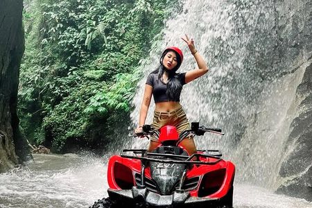 Kuber ATV Bali through River, Rice Field, Tunnel and Waterfall