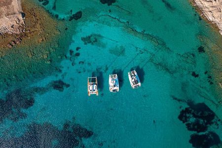 Mykonos Catamaran Premium Day-Sunset Tours 8-flavor Meal & Drinks