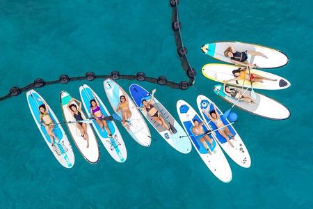 Morning paddleboard group session Caribbean Sea. Foto's included!