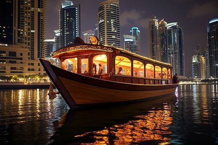 Luxury Dhow Dinner Cruise at Dubai Marina with Dinner & Transfers
