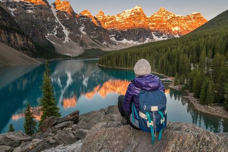 Sunrise Moraine Lake and Lake Louise