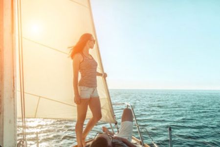 Sailboat ride towards the islands of lerins of Cannes