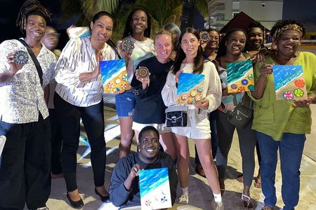 Sunset Painting Class on the Beach from Philipsburg, Sint Maarten