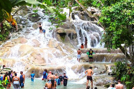 Dunn's River and Blue Hole Waterfall Combo from Montego Bay