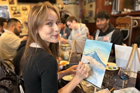 Paint and wine experience: Shibuya enjoying seasonal Japanese culture