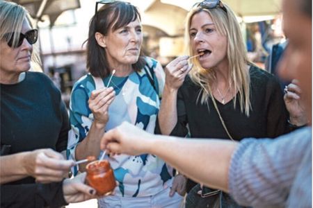 Food Tasting at Locals Favorite Farmers Market in Belgrade
