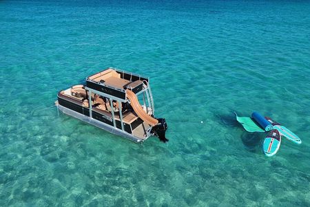 Private Crab Island Luxury Slide Pontoon Charter 