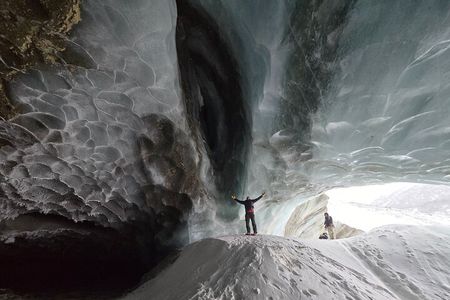 Snowshoe Hike to Castner Glacier Ice Cave