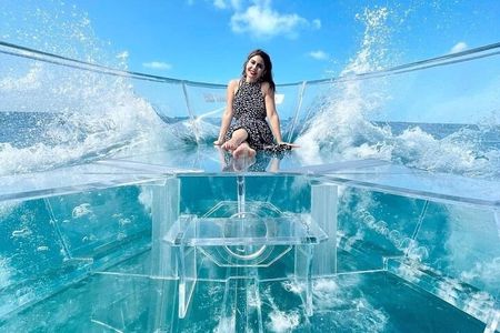 Transparent Boat Tour in Cozumel Reefs