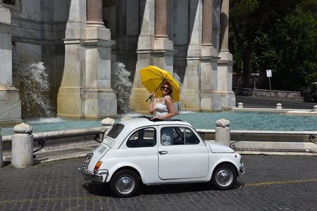 Fiat500 Day&Sunset Photoshoot, with a Roman, pickup included