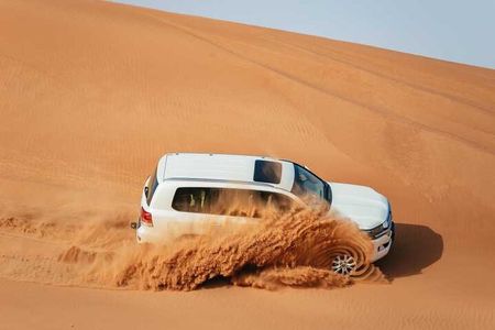 Premium Desert Safari Pick&drop 4x4 with Camel Ride, BBQ Dinner