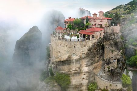 Athens: Meteora Monasteries, Caves & Coastal Stopovers with Lunch