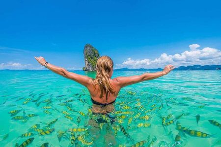 Early bird Krabi to Phi Phi islands + 4 Islands by Speedboat