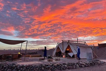 Dinner in Agafay Desert ,Sunset Camel Ride, Fire Show