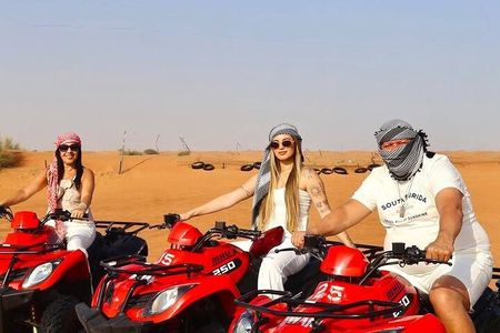Vip Desert Safari Dubai with Quad bike Camel Riding BBQ Dinner 