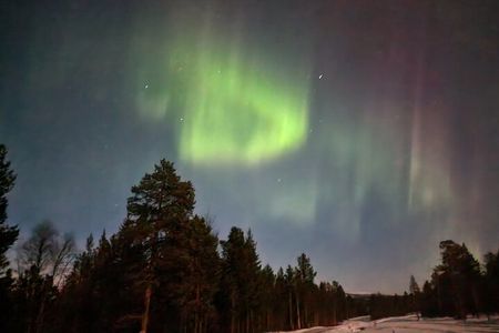 An Evening in the Backcountry, Northern Lights on a Sleighride
