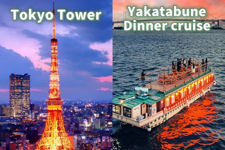 Yakatabune Dinner Cruise&Tradition Show&Drinks &TokyoTower Ticket