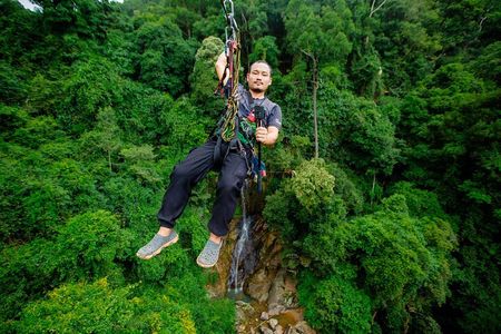 Koh Samui Jungle Zipline and Cafe with Waterfall Views