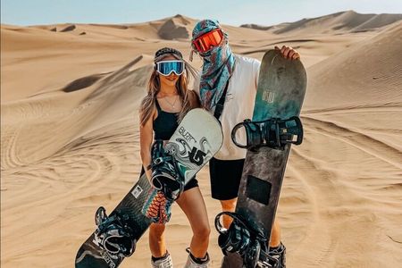 The real Sandboard and Sandski Experience at the sunset