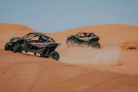 Dubai Dune Buggy Safari with Sandboarding, Camel Ride and Dinner