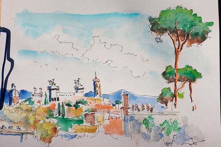 Sketching on Rome from the Pincio Terrace with Guido