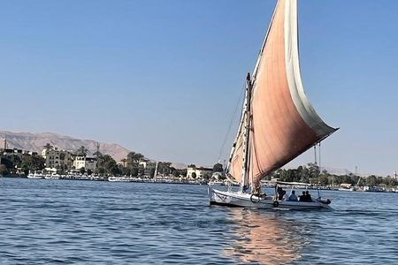 Felucca Sailboat ride on the Nile at Sunset with Tea time 