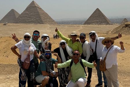  private tour Giza Pyramids, Sphinx, Saqqara, Memphis +camel Ride