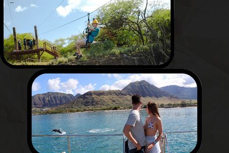3 Ziplines & Dolphin Watching Snorkel Adventure