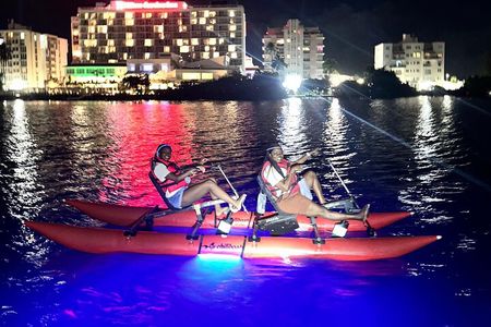 Night Glow Chiliboats Waterbike Tour in San Juan