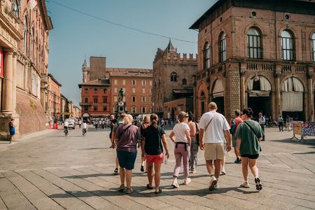 Bologna Walking Tour with Tower Sky View and Archiginnasio