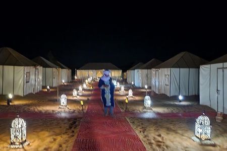 Merzouga Desert Experience Camel Ride Private Tent and Bathroom