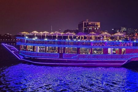 Dubai: Dhow Cruise with VIP Dining, Shisha & Buffet Dinner