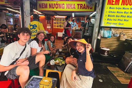 Hanoi street food walking and train street visit 