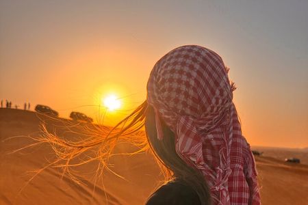 Premium Desert Safari Dubai , Camel Ride Sand board , BBQ & Shows