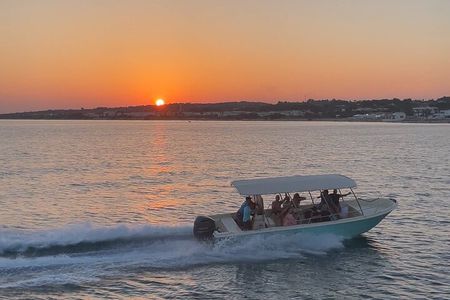 Boat excursion at sunset