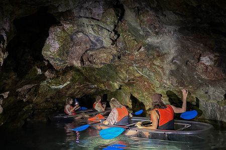Pula Cave Sunset and Night Tour in Transparent Kayak