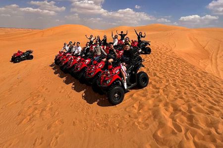 Dubai Desert Safari with Quad Bike, Camel Ride, Dinner and Show