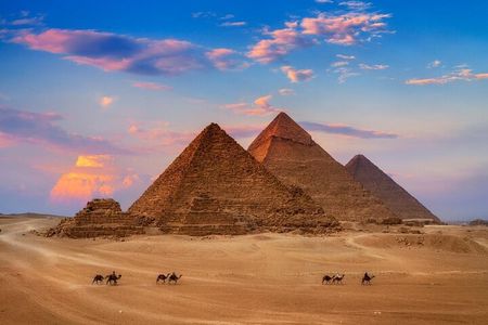 Pyramids of Giza and the Egyptian museum from hurghada