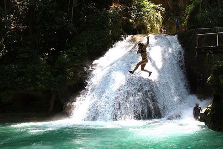 WATERFALL- Blue Hole Waterfall Adventure Swim and Rope Swing