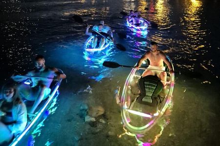 Glowing Night Kayak Tour with LED lights and Moonlight