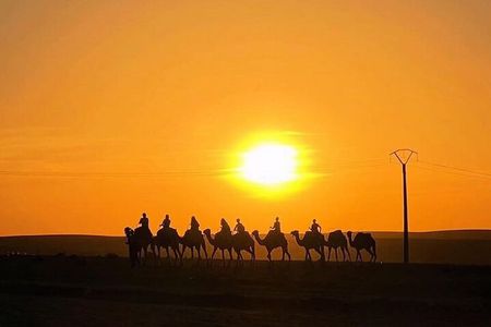 Agafay Desert Sunset Camel Ride & Dinner with fire show