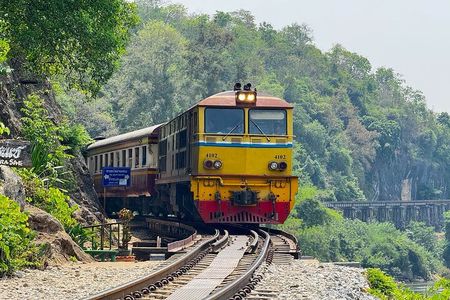 Kanchanaburi Erawan Waterfall and Train Along Death Railway Tour
