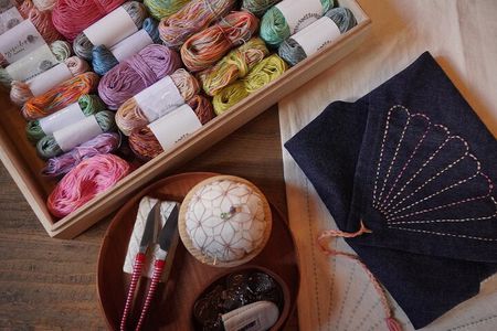 Mindful Sashiko Stitching on Denim in Bikan Historic Kurashiki