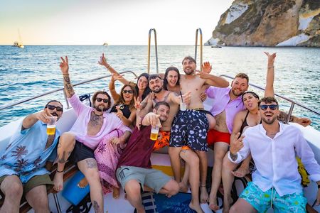 Aperitif on a boat at sunset 