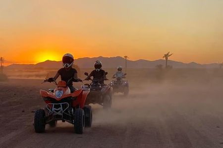 Marrakech: Desert agafay Quad Bike, Camel Ride & Fire Show Dinne