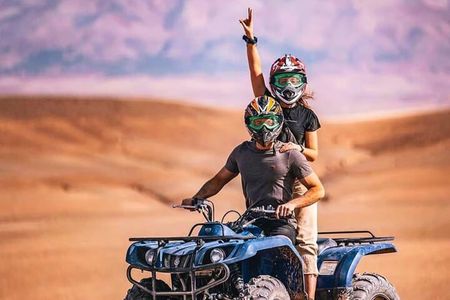Marrakech: Desert agafay Quad Bike, Camel Ride & Fire Show Dinne