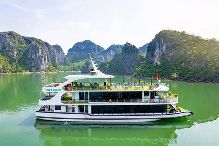 Halong Bay Day Tour On Sky Cruise 5 Star With Jacuzzi and Buffet
