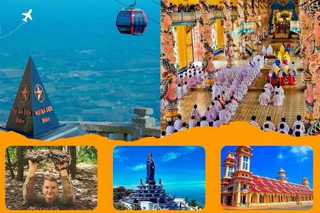 From Ho Chi Minh: Cu Chi, Cao Dai Temple & Black Virgin Mountain 
