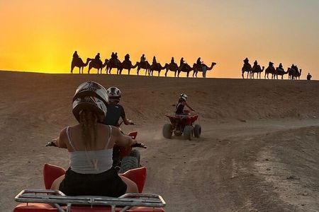 Marrakech: Agafay desert Quad, Camel, Sunset Dinner & Fire show
