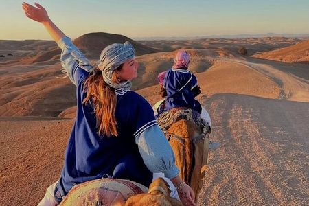 Marrakech: Agafay Desert Camel Ride & Dinner, Fire Show & sunset